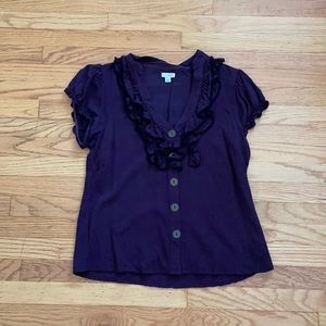 Purple Odille for Anthropologie button down blouse